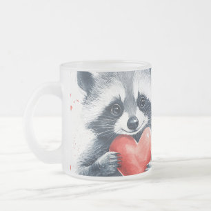 Leuke wasbeer met hart voor Valentijnsdag Matglas Koffiemok