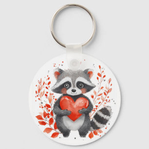 Leuke wasbeer met hart voor Valentijnsdag Sleutelhanger