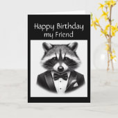 Leuke wasbeer Vriend Een Ware Gentleman wasbeer Kaart (Gele Bloem)