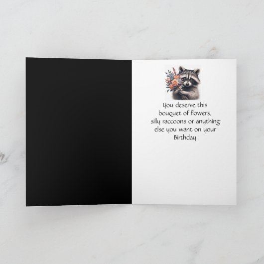 Leuke wasbeer Vriend Verjaardag Bloemen Kaart (Binnen)