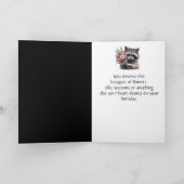 Leuke wasbeer zus liefde verjaardag bloemen kaart (Binnen)