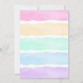 Leuke Water Kleur Eenhoorn Verjaardag Uitnodiging (Achterkant)