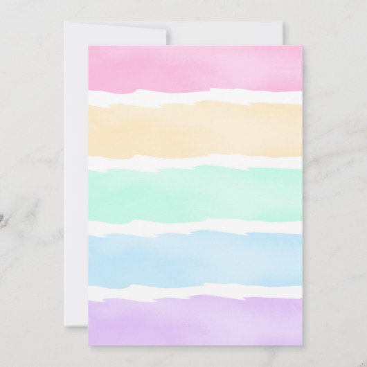 Leuke Water Kleur Eenhoorn Verjaardag Uitnodiging (Achterkant)