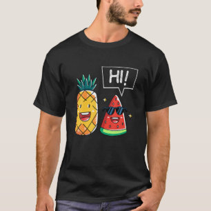 Leuke watermeloen en ananas kawaii zomer vruchten t-shirt