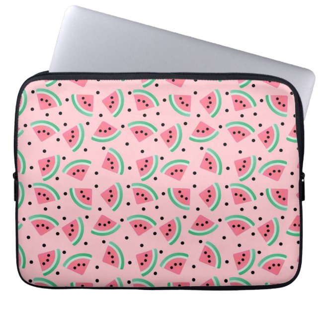 Leuke Watermeloen Slice Patroon Zomer Vibes Laptop Sleeve (Voorkant)