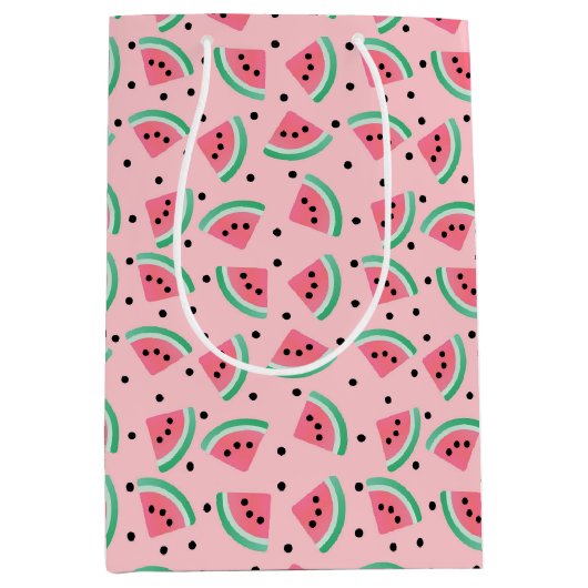Leuke Watermeloen Slice Patroon Zomer Vibes Medium Cadeauzakje (Voorkant)