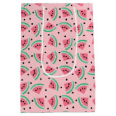 Leuke Watermeloen Slice Patroon Zomer Vibes Medium Cadeauzakje (Achterkant)