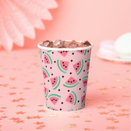 Leuke Watermeloen Slice Patroon Zomer Vibes Papieren Bekers