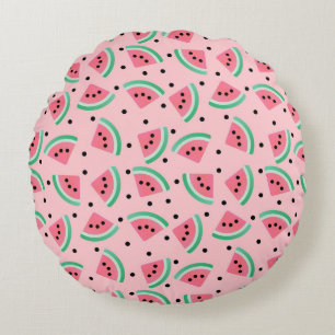 Leuke Watermeloen Slice Patroon Zomer Vibes Rond Kussen