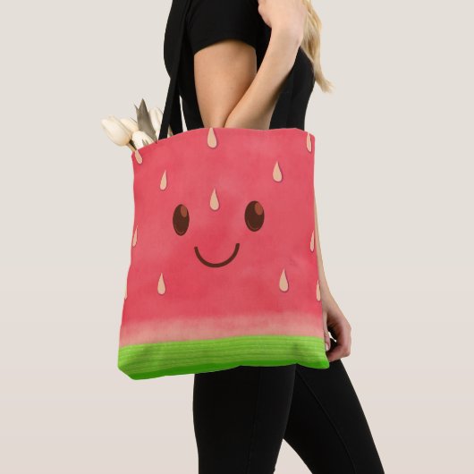 Leuke Watermeloen Smile Design Tote Bag (Dichtbij)