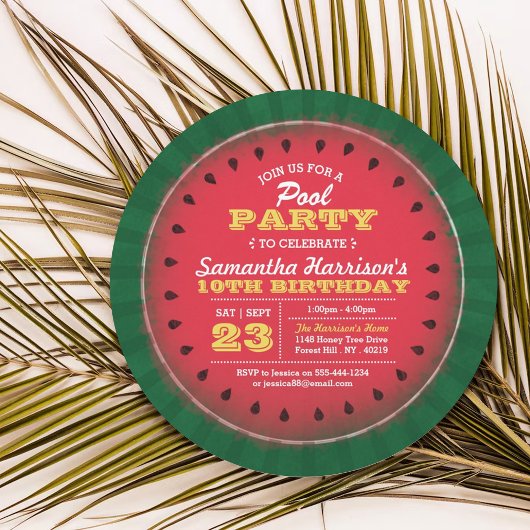 Leuke Watermeloen Zomer Pool Party Elke Leeftijd V Kaart