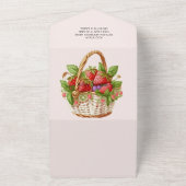 Leuke waterverf aardbei baby shower all in one uitnodiging (Buitenkant)