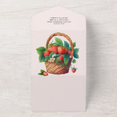 Leuke waterverf aardbei baby shower all in one uitnodiging (Buitenkant)