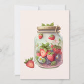 Leuke waterverf aardbei baby shower kaart (Achterkant)