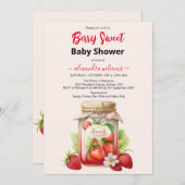 Leuke waterverf aardbei baby shower kaart (Voorkant / Achterkant)