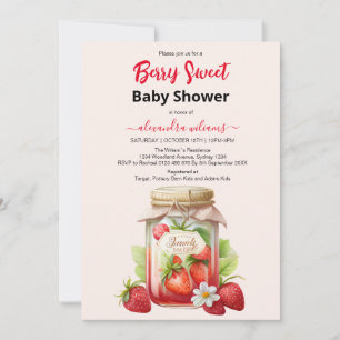 Leuke waterverf aardbei baby shower kaart