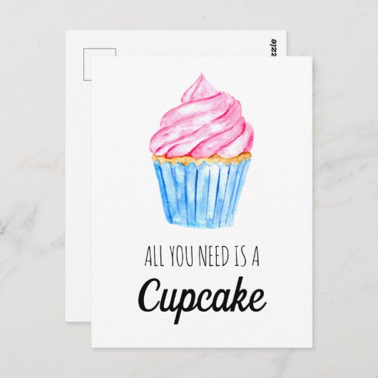 Leuke waterverf Alles wat je nodig hebt is een cup Briefkaart (Voorkant / Achterkant)