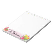 Leuke Waterverf Apple Docent Naam School Class Notitieblok (Linkerzijde)