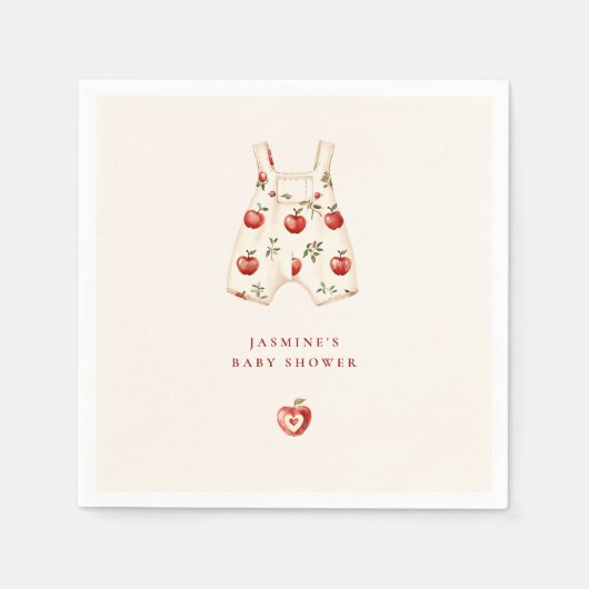 Leuke Waterverf Apple Romper Baby shower Servet (Voorkant)