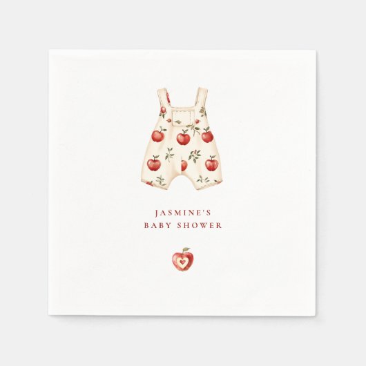 Leuke Waterverf Apple Romper Baby shower Servet (Voorkant)