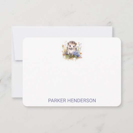 Leuke Waterverf Baby Hedgehog Bedankkaart (Voorkant)