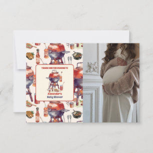 Leuke Waterverf Baby Q Baby shower Foto Bedankkaart