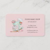 Leuke waterverf Bakkers Roze Mixer Visitekaartje (Voorkant)