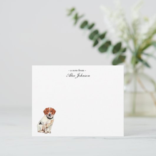 Leuke Waterverf Beagle dog Flat Bedankkaart (Staand voorkant)