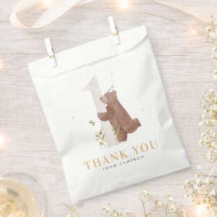 Leuke Waterverf Beer Woodland eerste verjaardagsfe Bedankzakje