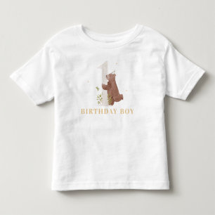 Leuke Waterverf Beer Woodland eerste verjaardagsfe Kinder Shirts
