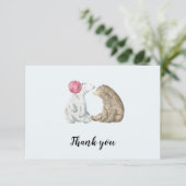 Leuke waterverf beren Baby shower Bedankkaart (Staand voorkant)