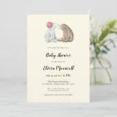 Leuke waterverf beren Baby shower Kaart (Staand voorkant)