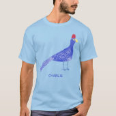 Leuke Waterverf Bird Art gepersonaliseerd T-shirt (Voorkant)