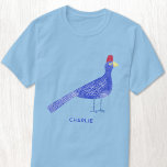 Leuke Waterverf Bird Art gepersonaliseerd T-shirt<br><div class="desc">Een leuke en grillige waterverf schilderij van een Lady Ross Turaco vogel. Wijzig de naam om deze te personaliseren of verwijder deze als u dat wilt. Ideaal voor een dierenvriend. Originele versie door Nic Squirrell.</div>