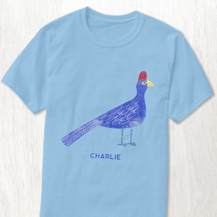 Leuke Waterverf Bird Art gepersonaliseerd T-shirt