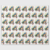 Leuke Waterverf Bird Cadeaupapier (Vlak)