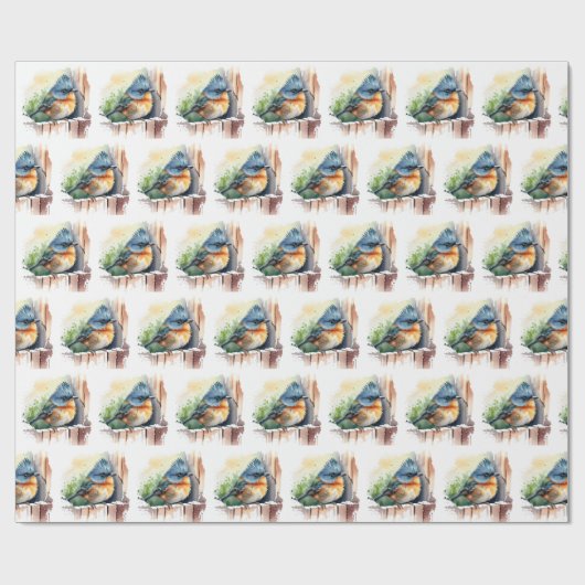 Leuke Waterverf Bird Cadeaupapier (Vlak)