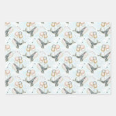 Leuke Waterverf Blauwe Walvis Oceaan Dieren Decor Inpakpapier Vel (Voorkant 3)