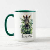 Leuke Waterverf Bloemen Baby Zebra Safari Dier Mok (Links)