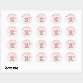 Leuke Waterverf Boho Teddy Bear Meisje Baby shower Ronde Sticker (Vel)