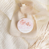 Leuke Waterverf Boho Teddy Bear Meisje Baby shower Ronde Sticker