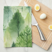 Leuke Waterverf Bos Bomen Keukenhanddoek (Quarter Fold)