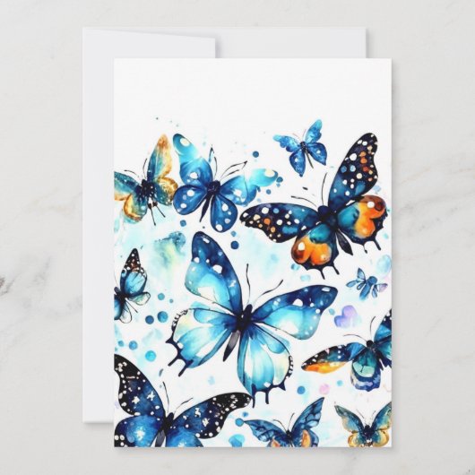 Leuke Waterverf Butterfly Boy Verjaardag Kaart (Achterkant)