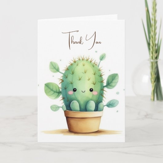Leuke Waterverf cactus in pot Kaart (Voorkant)