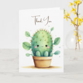 Leuke Waterverf cactus in pot Kaart (Gele Bloem)