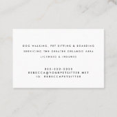 Leuke Waterverf Cat Dog Bunny Pet Sitter Walker Visitekaartje (Achterkant)