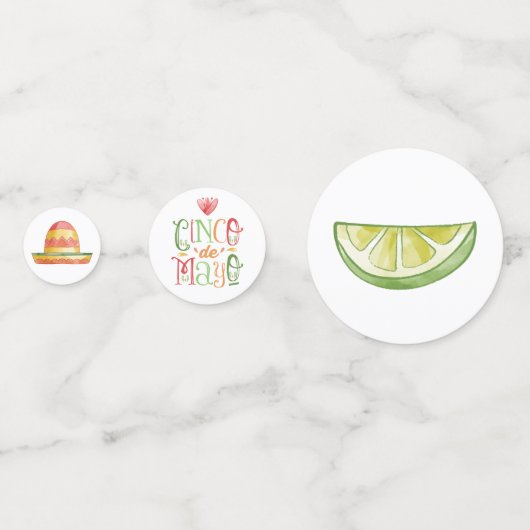 Leuke Waterverf Cinco de Mayo Party Confetti (Voorkanten)