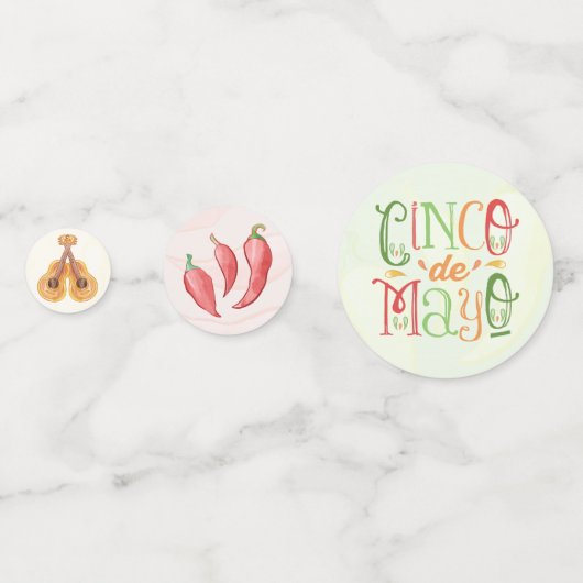 Leuke Waterverf Cinco de Mayo Party Confetti (Achterkanten)