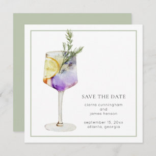 Leuke Waterverf Cocktail bruiloft Save The Date