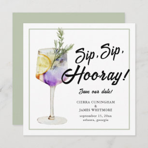 Leuke Waterverf Cocktail Sip Hooray Bruiloft Save The Date